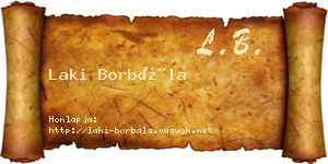 Laki Borbála névjegykártya